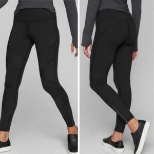 Athleta Sophia Moto Tight Legging Pant Black Ankle Zip Womens size XS